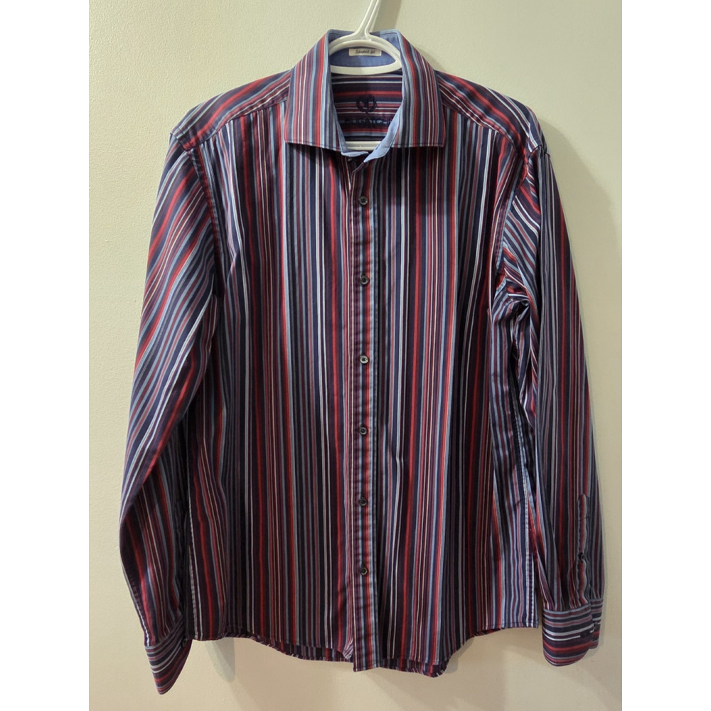 Bugatchi Uomo Shaped Fit Long Sleeve Men Shirt Medium Pre-Owned